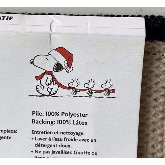 Peanuts Snoopy Christmas 18 x 30" Accent Rug Door Mat Holiday HO HO HO NEW - Picture 9 of 10